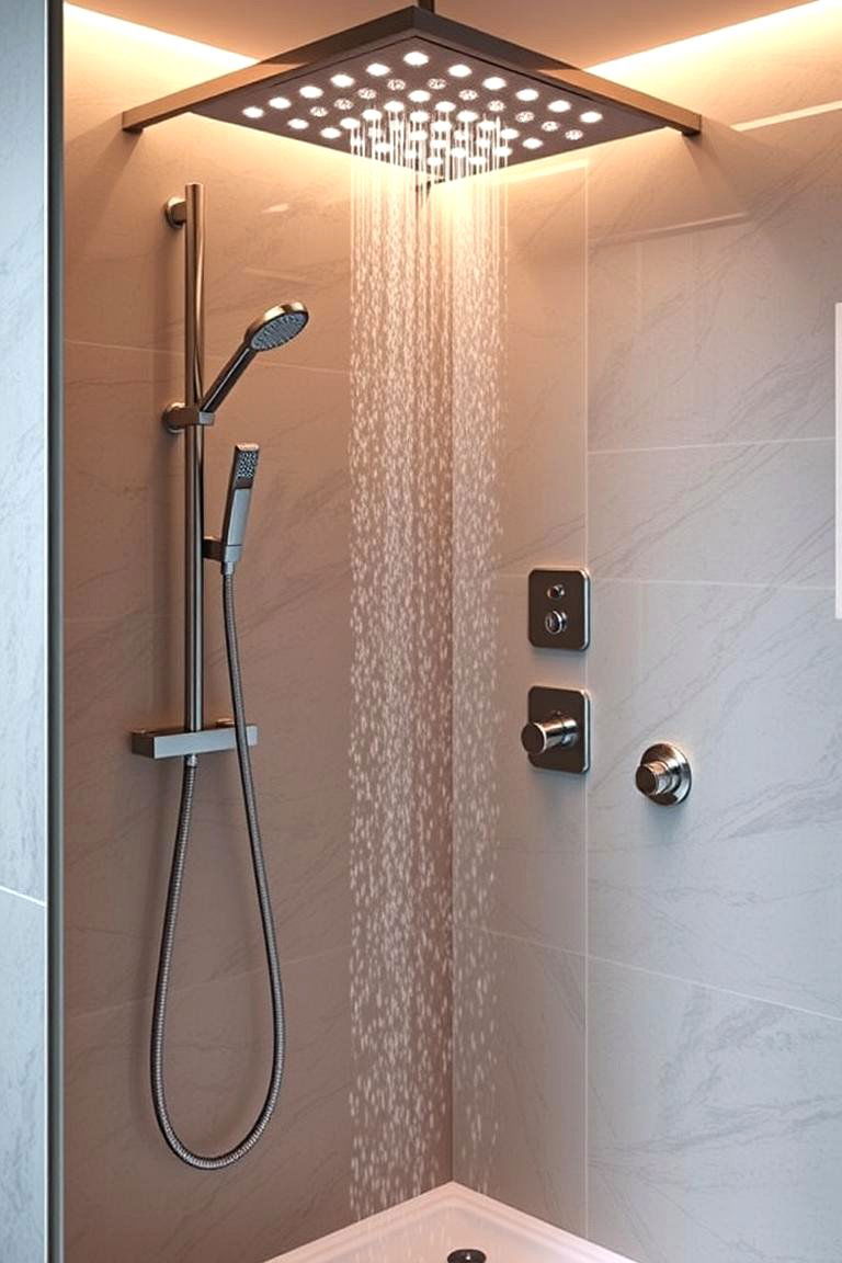Modular and Adaptable Shower Light System - 24 Shower Lighting Ideas