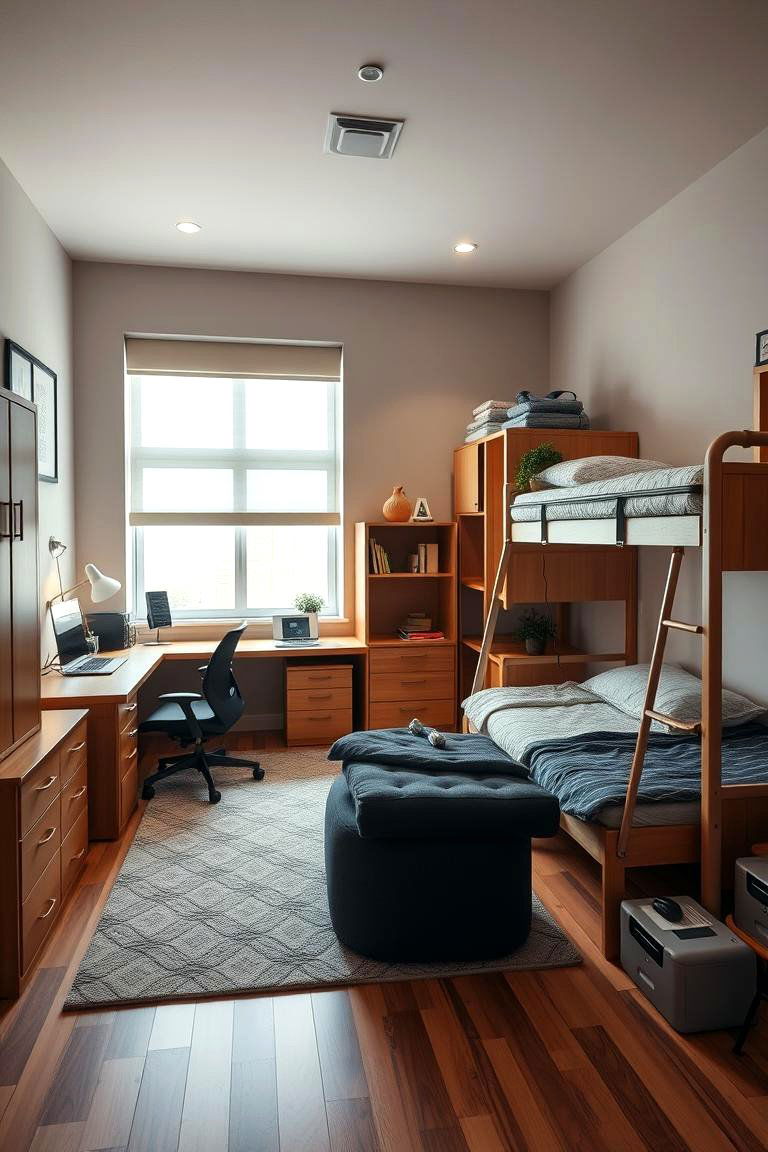 Modular and Flexible Layout - 24 Dorm Room Decorating Ideas