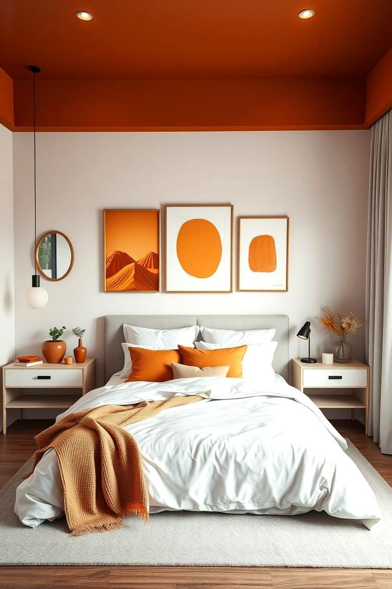 Monochromatic Burnt Orange Theme - 24 Burnt Orange Bedroom Ideas