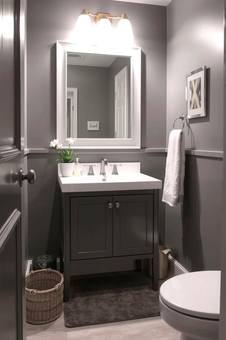Monochromatic Color Schemes - 24 Powder Room Ideas
