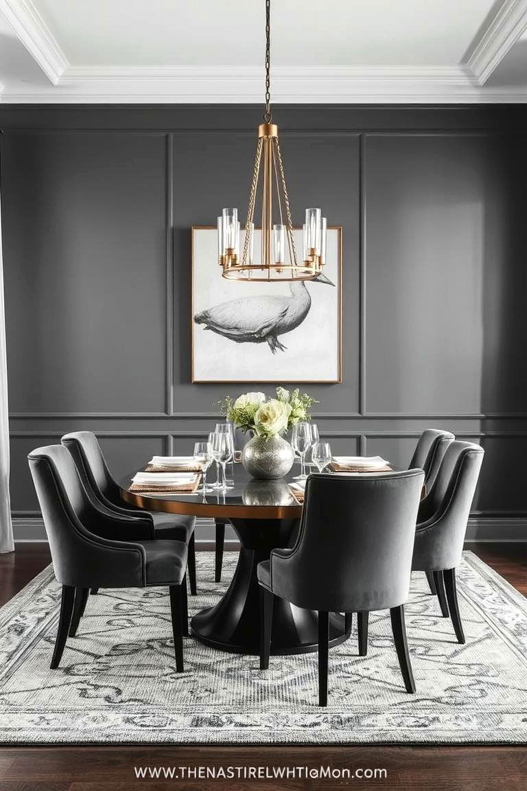 Monochromatic Elegance with Layered Textures - 24 Modern Dining Room Ideas