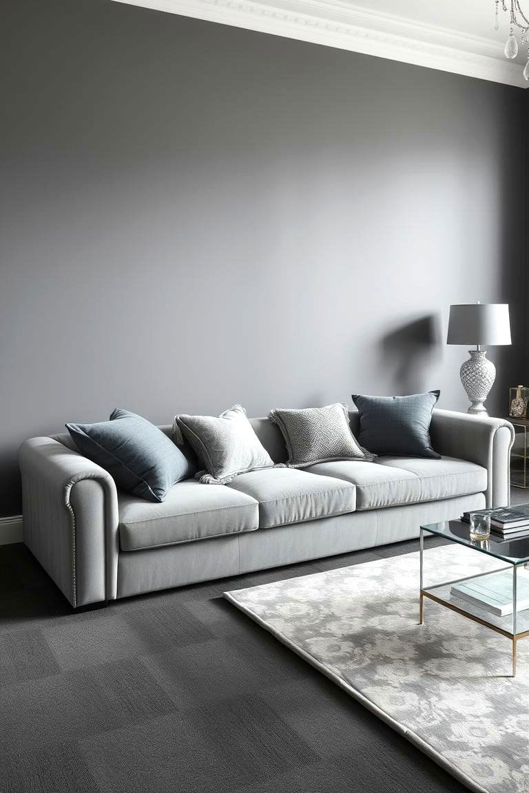 Monochromatic Grey Living Room for Timeless Elegance - 24 grey flooring living room ideas