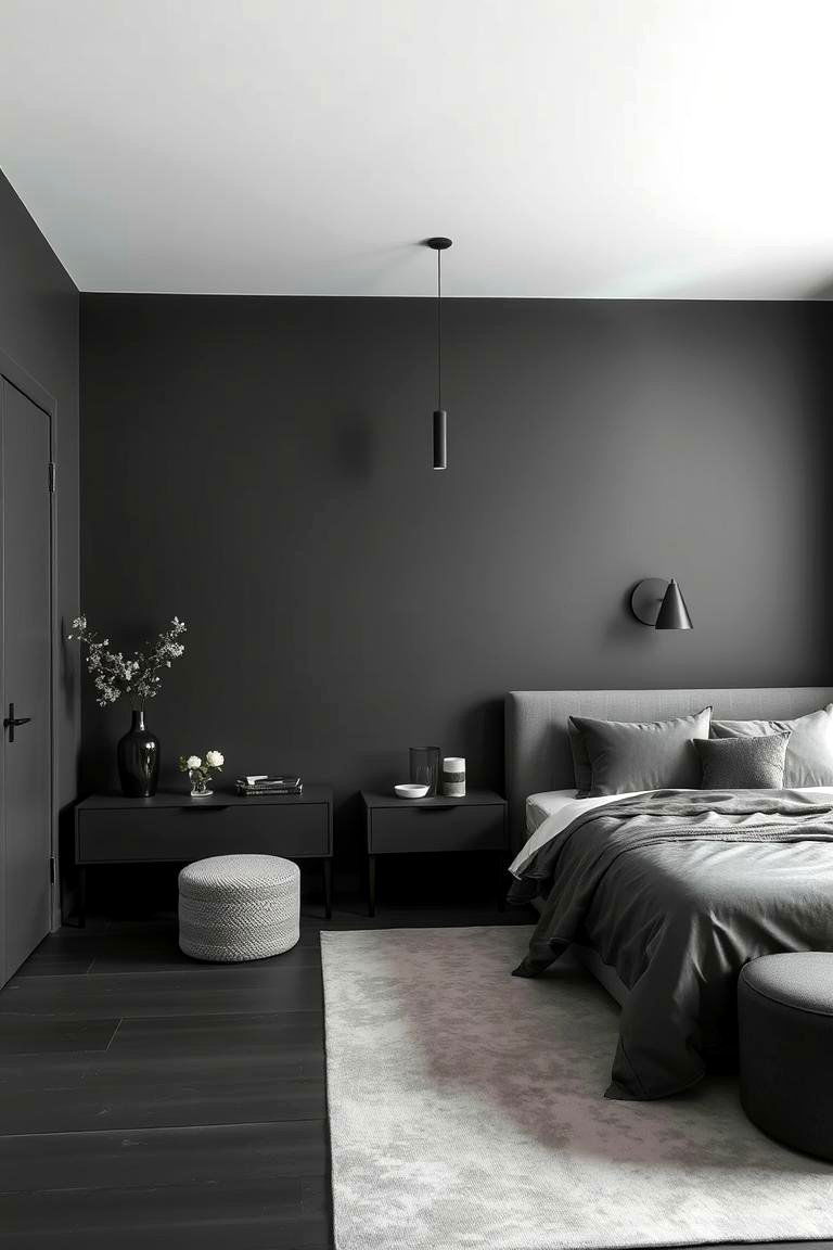 Monochromatic Harmony - 24 Dark Grey Bedroom Ideas