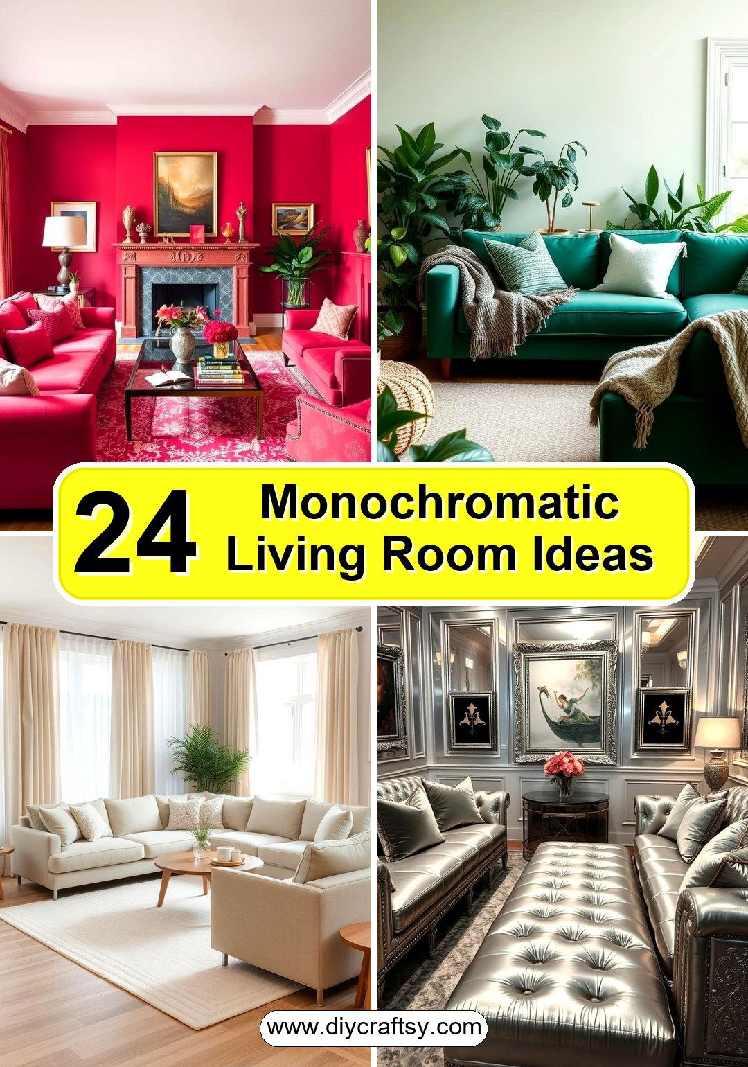 Monochromatic Living Room Ideas
