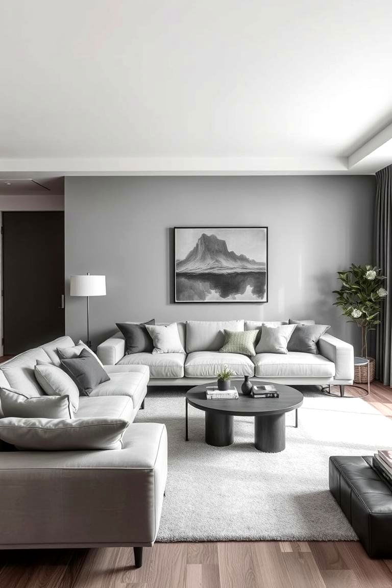 Monochromatic Magic - 24 dark grey couch living room ideas