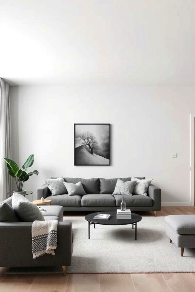 Monochromatic Scheme for Unified Look - 24 Minimalist Living Room Ideas