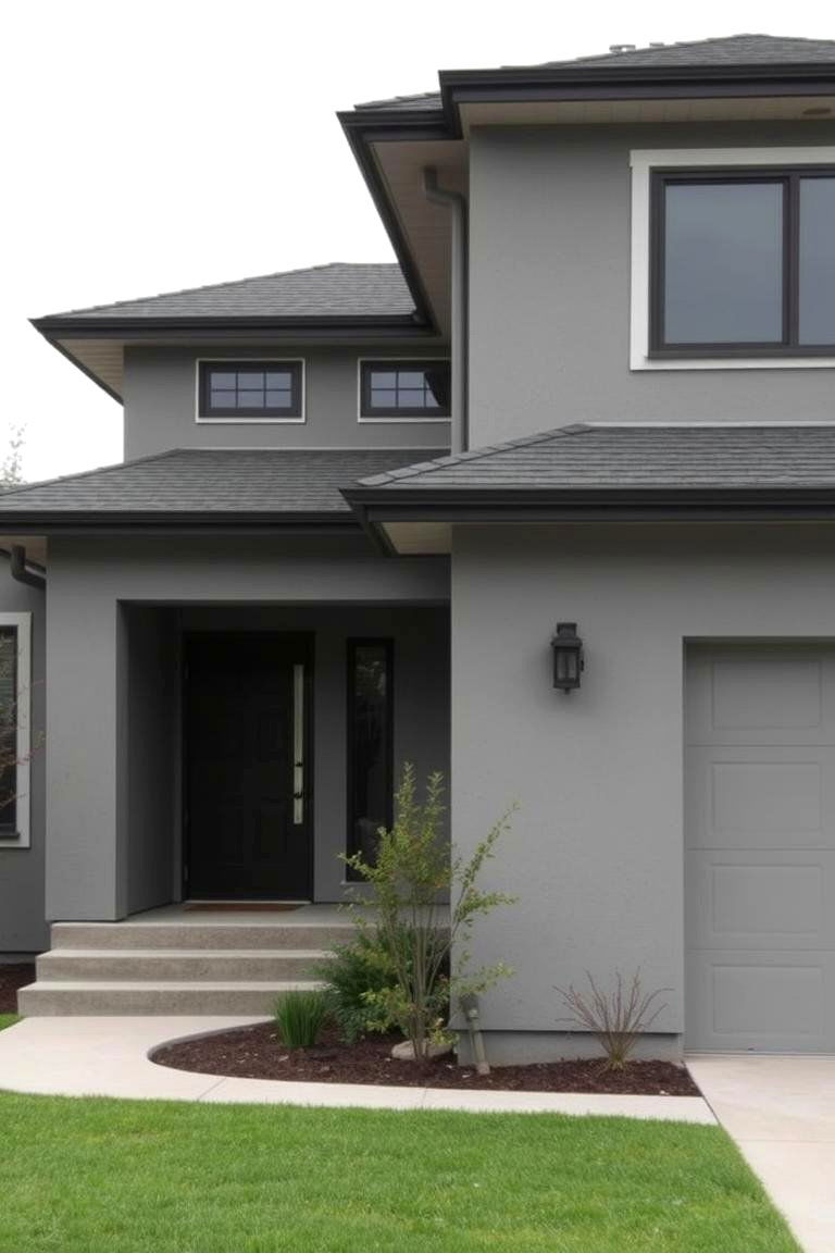 Monochromatic Shades for Simplicity - 24 Exterior House Color Schemes With Sage Green Siding