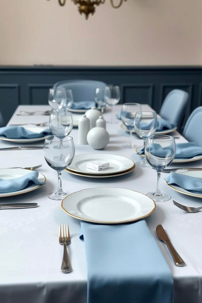 Monochromatic Theme - 24 Dining Table Decor Ideas
