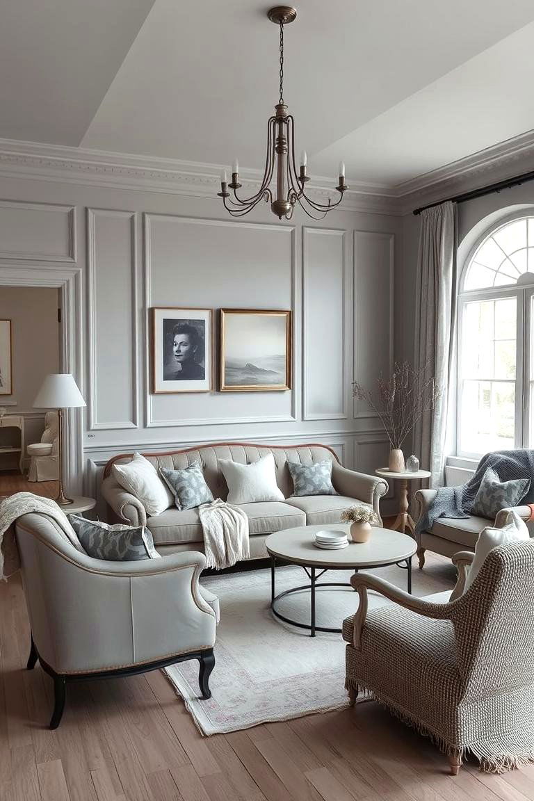 Monochromatic Vintage Scheme - 24 Vintage Living Room Ideas