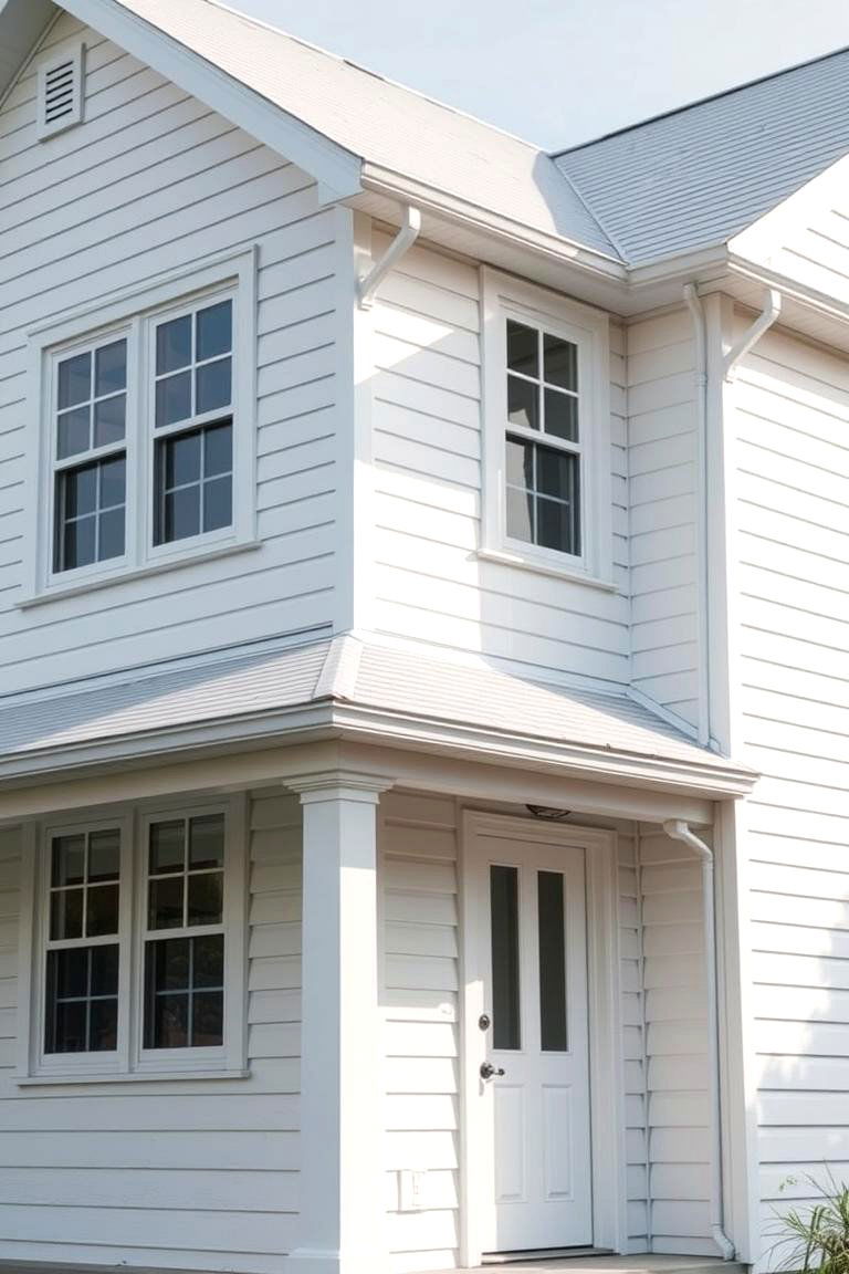 Monochromatic White Exterior - 24 White Home Exterior Ideas