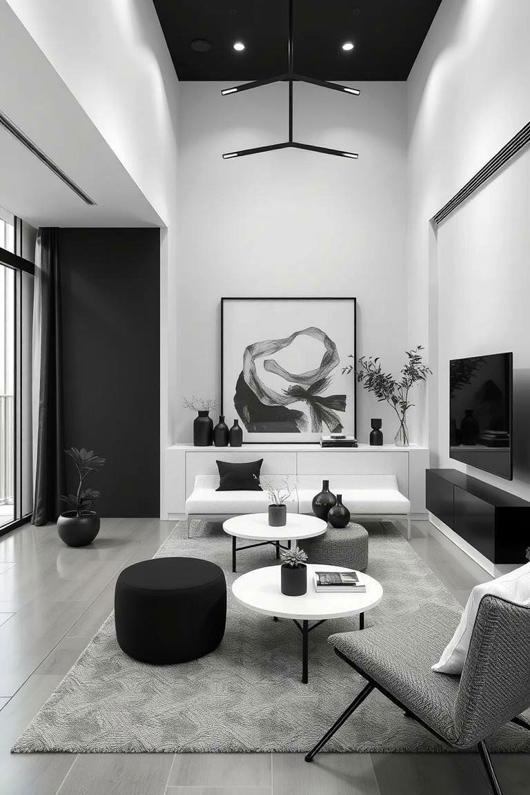 Monochrome Accent Detailing - 24 Japandi Bedroom Design Ideas