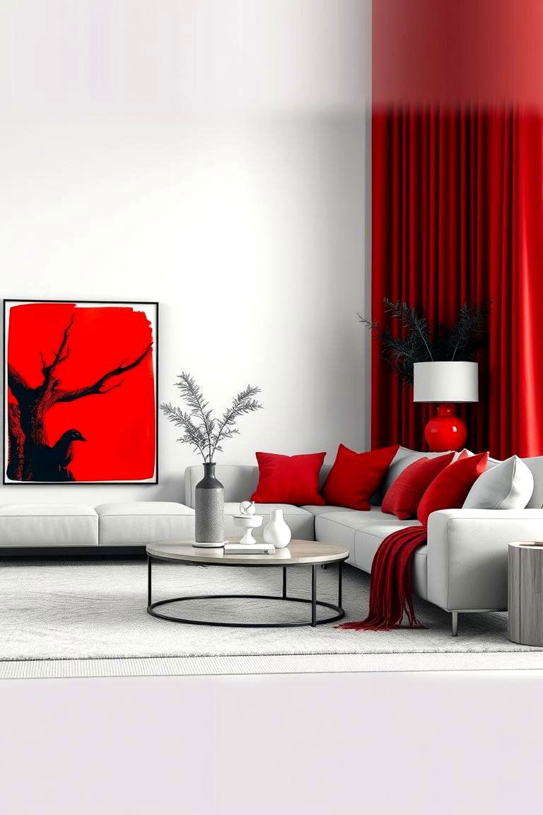 Monochrome Base with a Vibrant Red Pop - 24 Black and Red Living Room Ideas