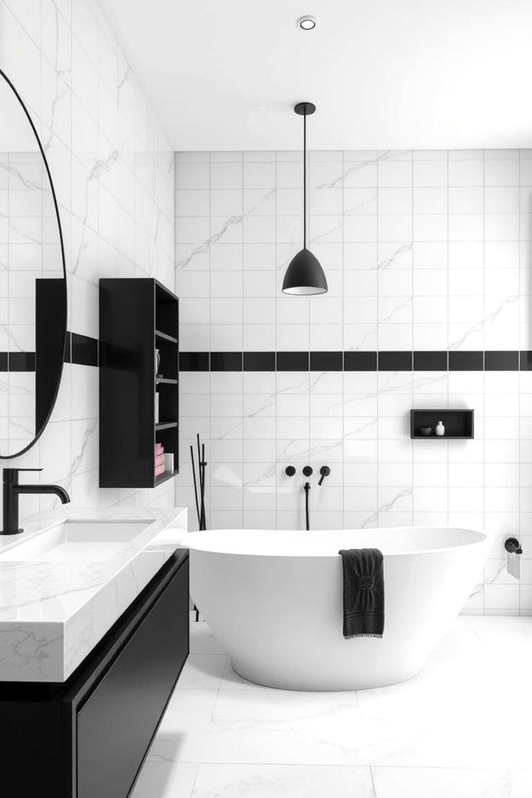 Monochrome Color Scheme - 24 Elegant Bathroom Decor Ideas