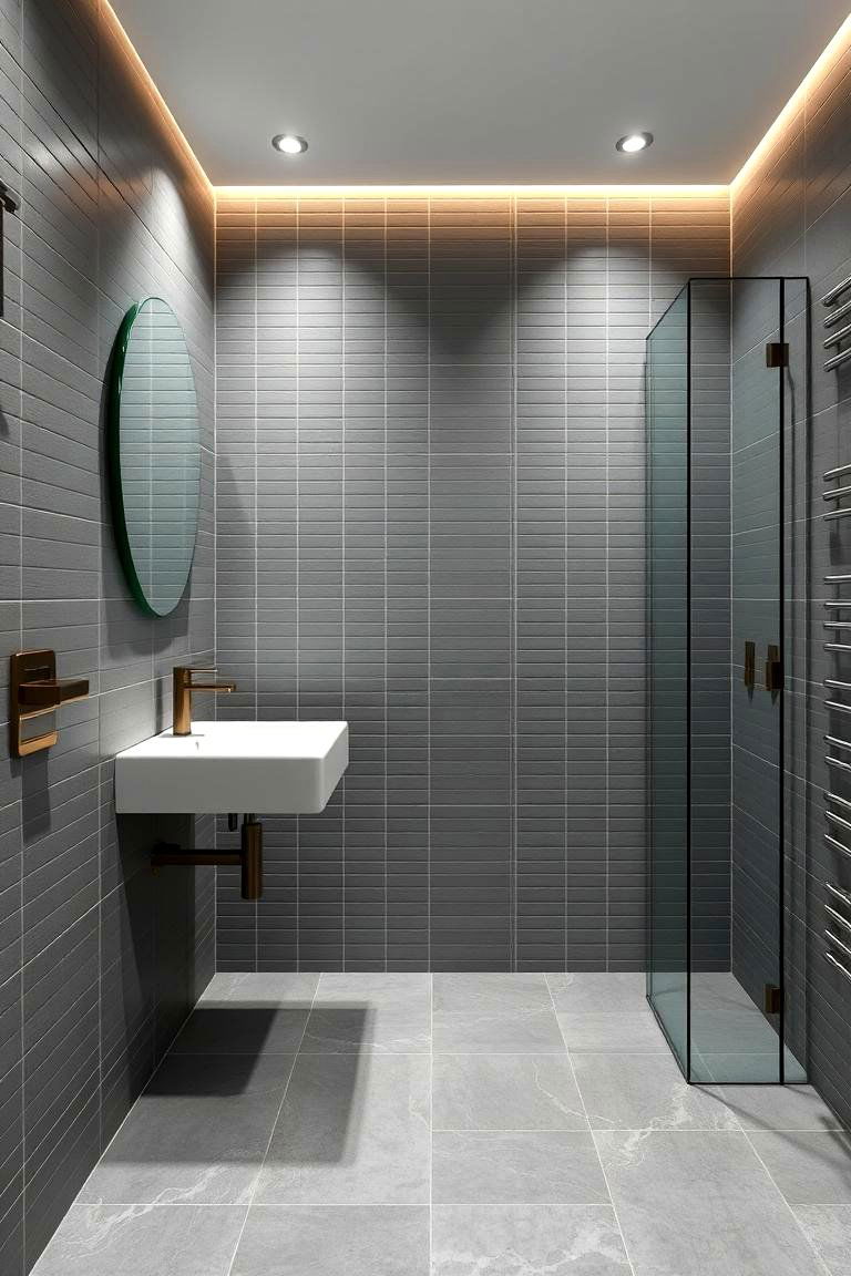 Monochrome Elegance - 24 Green and Grey Bathroom Ideas