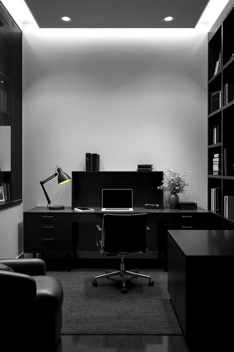 Monochrome Elegance - 24 Study Room Ideas