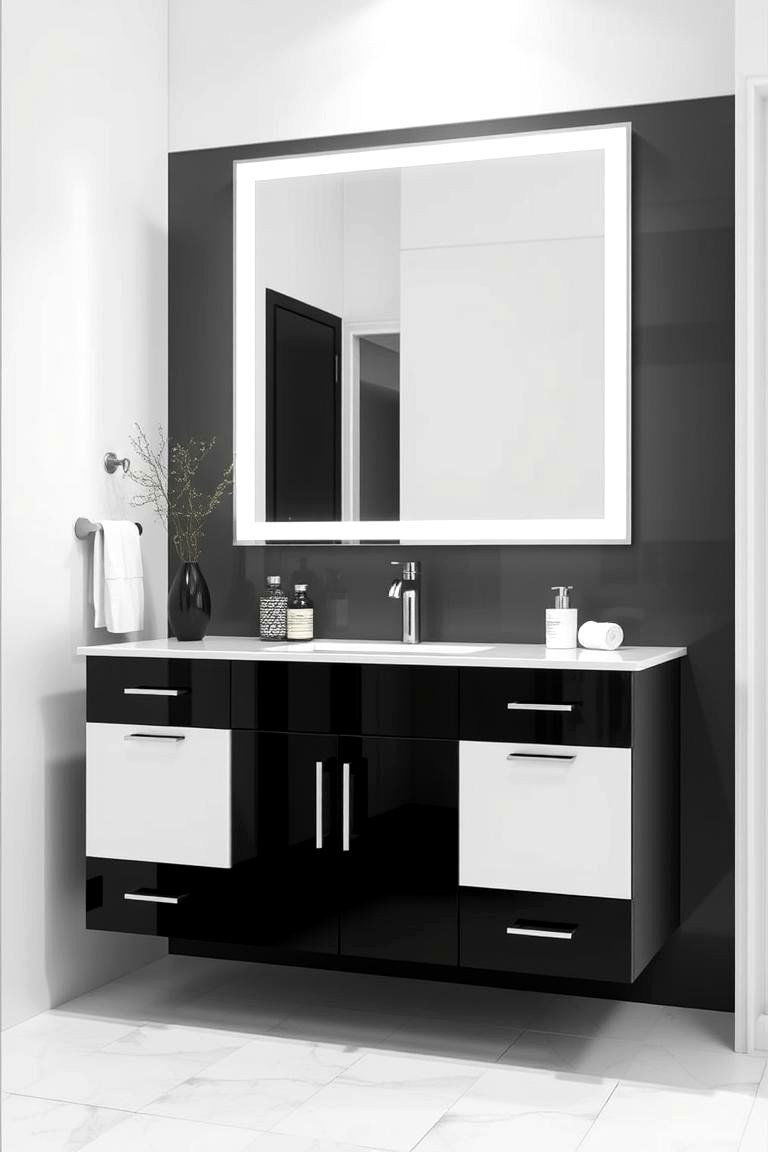 Monochrome Elegance Vanity - 24 Vanity Room Ideas