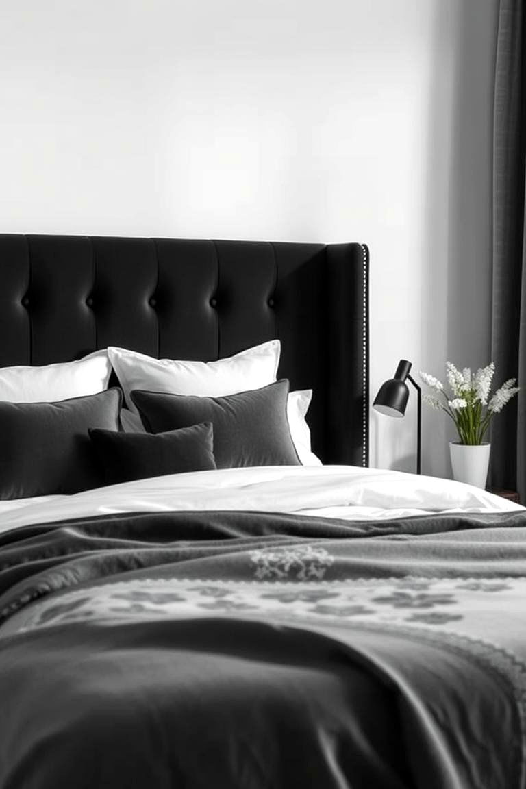 Monochrome Harmony - 24 Black Headboard Bedroom Ideas