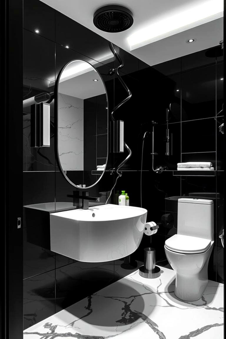 Monochrome Magic - 24 Colorful Bathroom Ideas