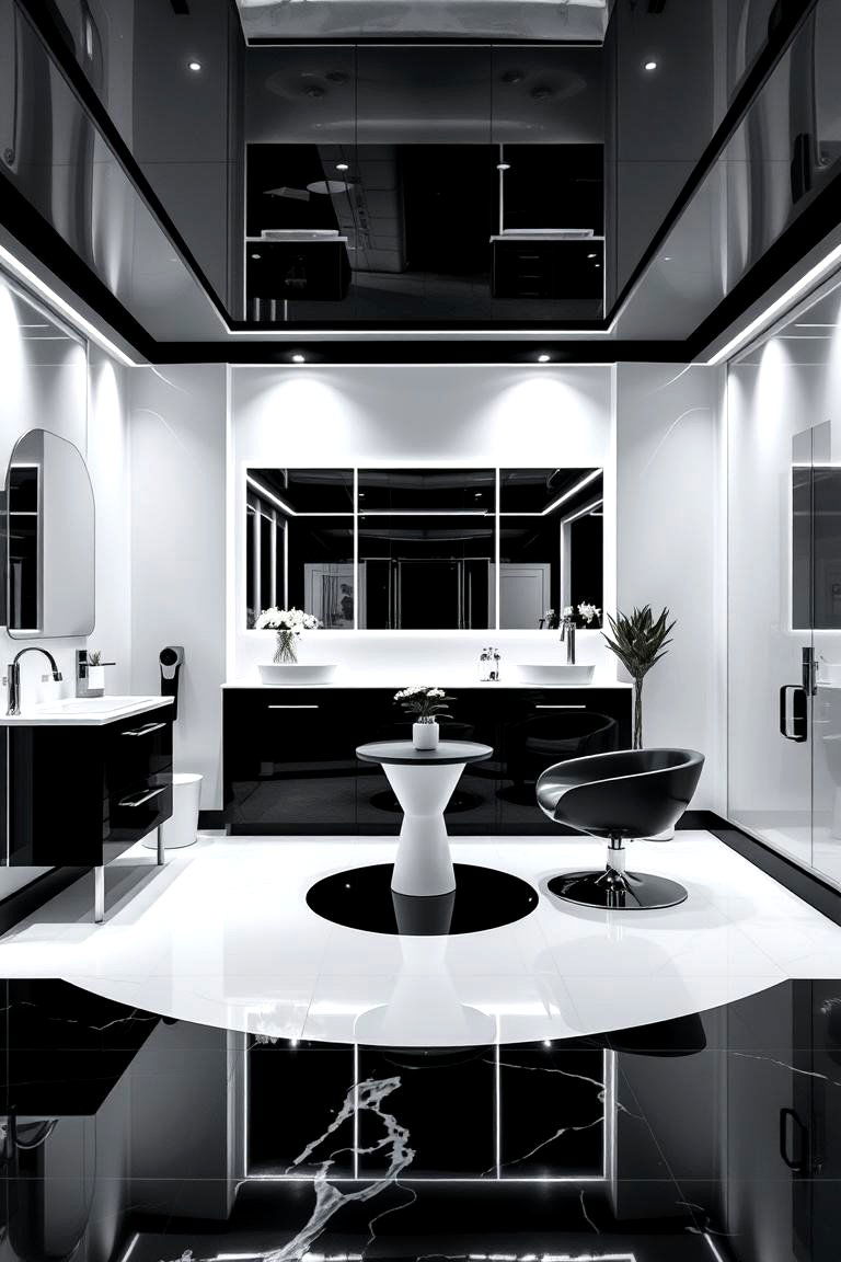 Monochrome Magic Lash Room - 24 Lash Room Ideas