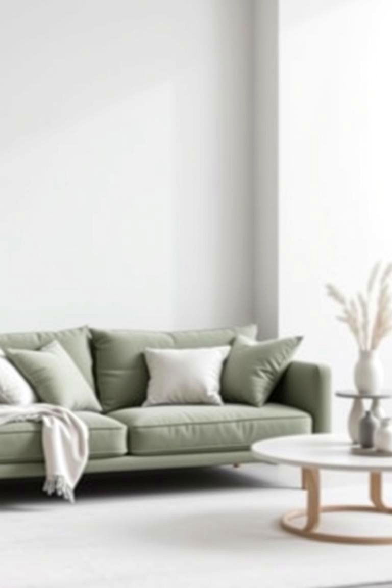 Monochrome Magic and Sage Hues - 24 sage green couch living room ideas