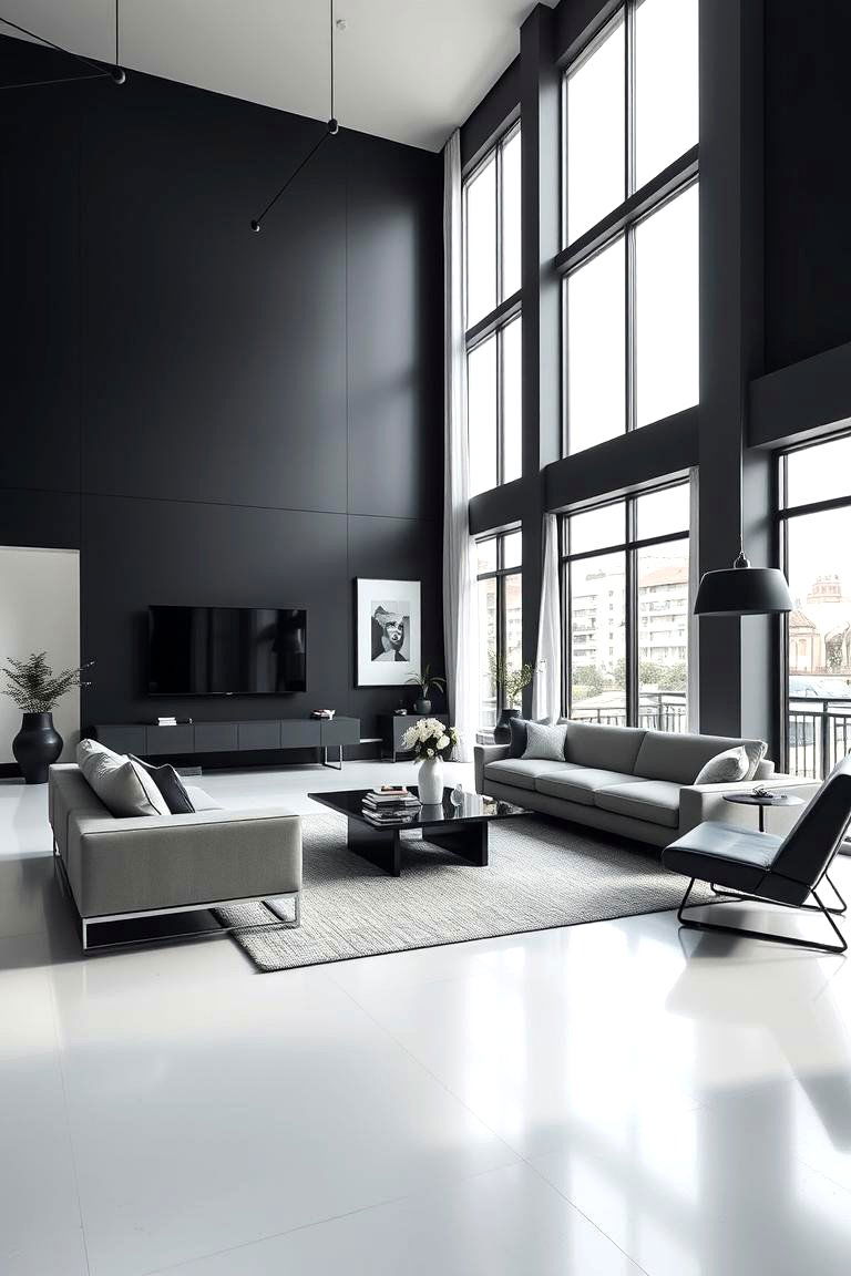 Monochrome Minimalism - 24 Black and White Boho Living Room Ideas