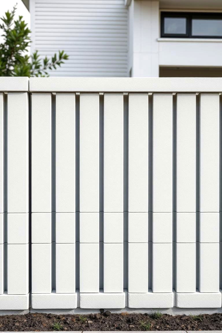 Monochrome Minimalist Cinder Block Fence - 24 Cinder Block Fence Ideas