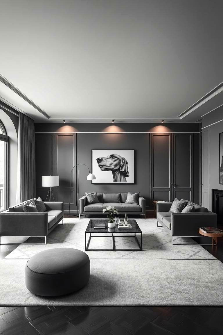 Monochrome Theme - 24 Formal Living Room Ideas