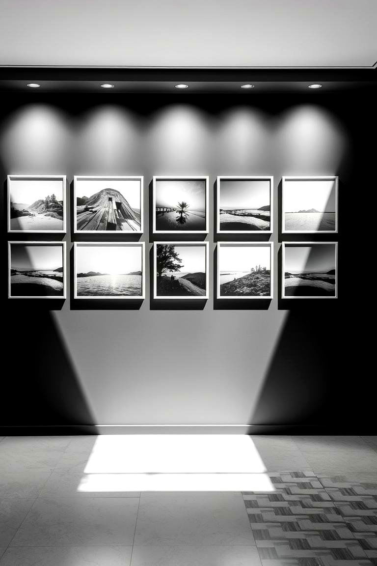 Monochrome Themed Wall - 24 Photo Wall Ideas