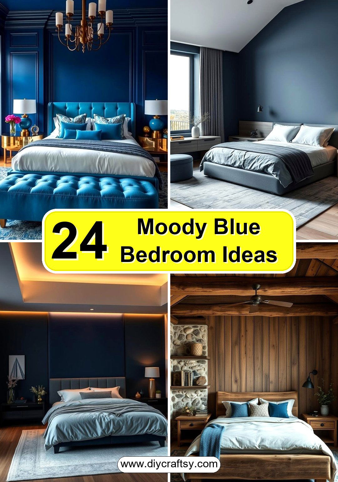 Moody Blue Bedroom Ideas