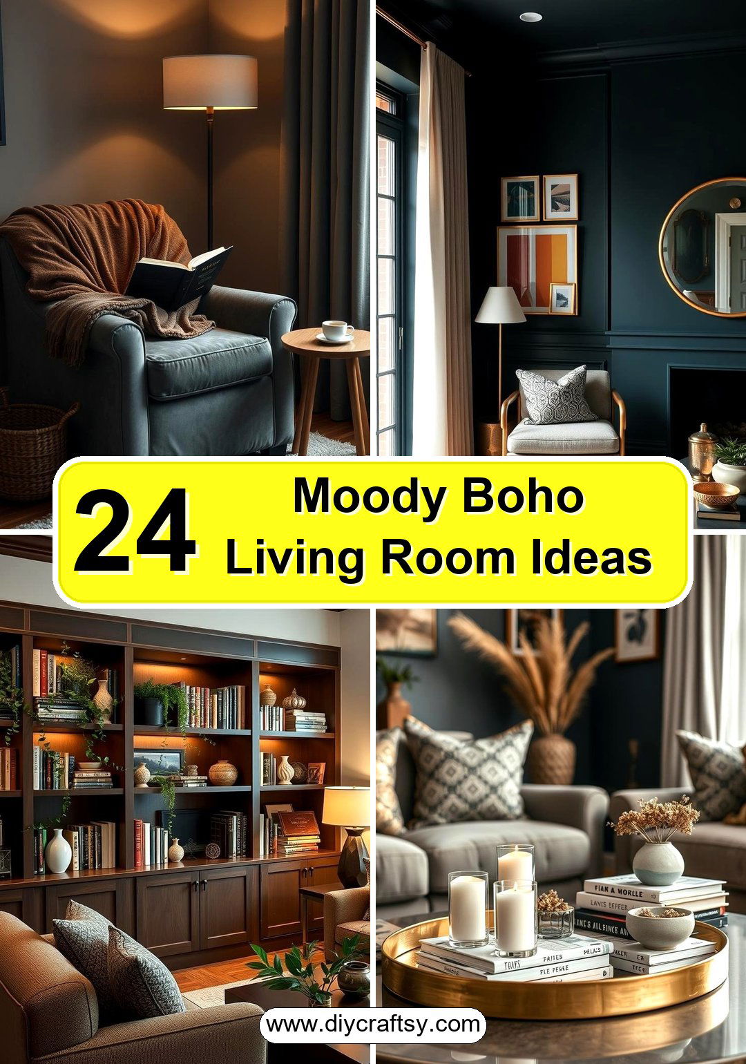 Moody Boho Living Room Ideas