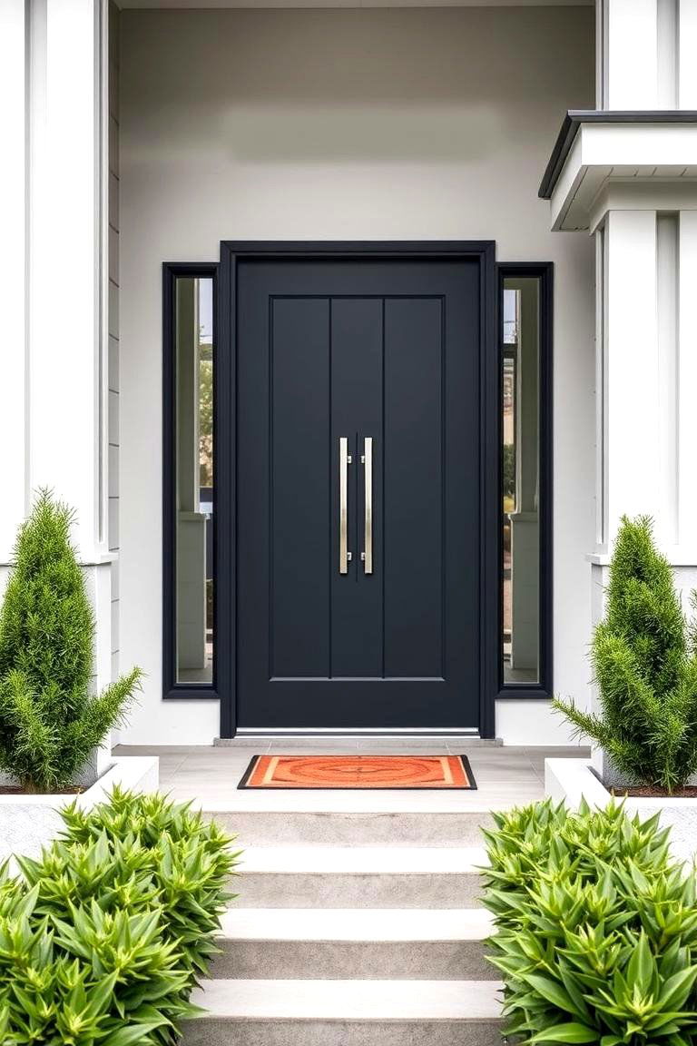 Moody Charcoal Gray for a Sleek Contemporary Look - 24 Front Door Color Ideas
