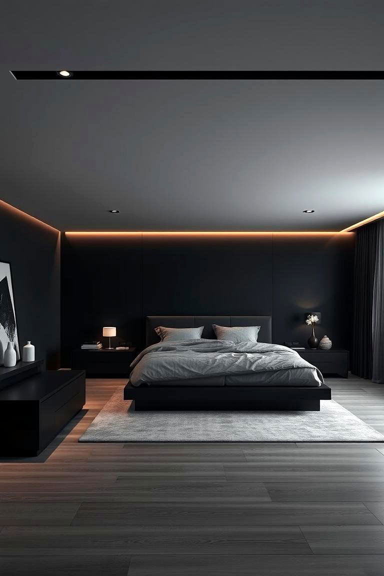Moody Minimalism - 24 Dark Bedroom Ideas
