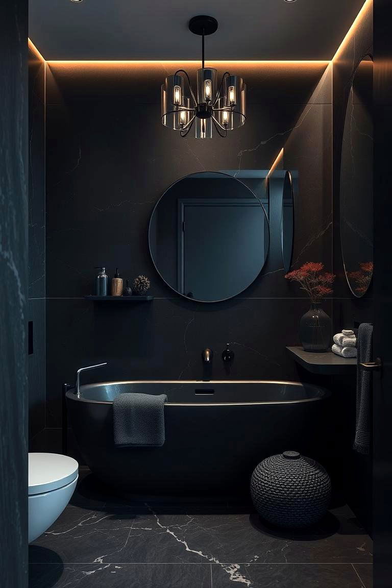 Moody Vibes with Dark Accent Colors - 24 Dark Bathroom Ideas