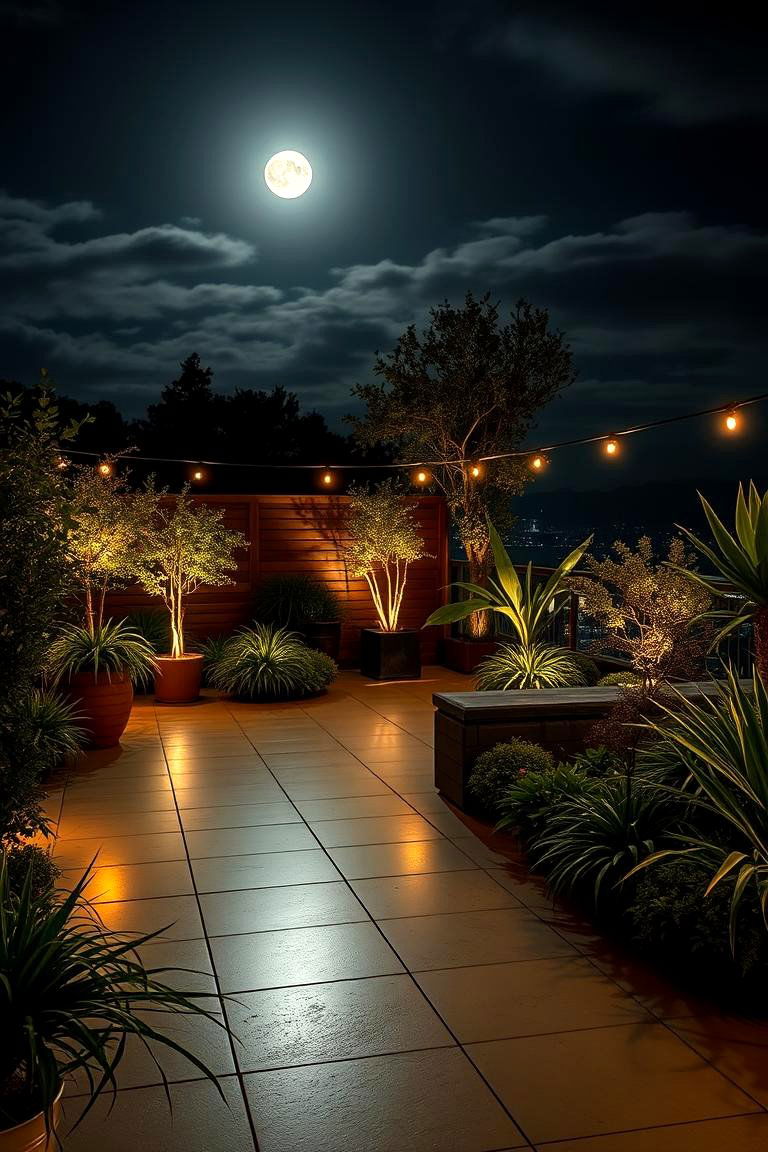 Moonlit Garden Terrace - 24 Terraced Garden Ideas