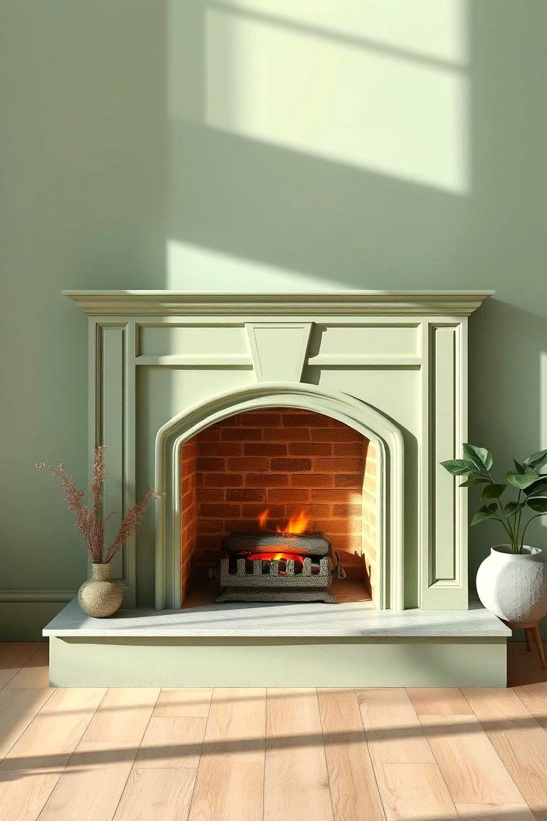 Moreover Harmonious Sage Green Glow Sets In - 24 Sage Green Fireplace Ideas