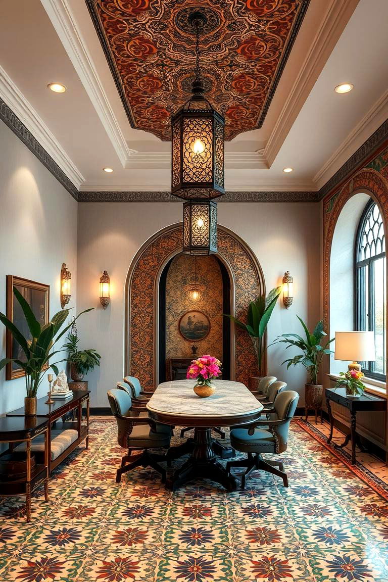 Moroccan Accents - 24 Bohemian Home Office Ideas