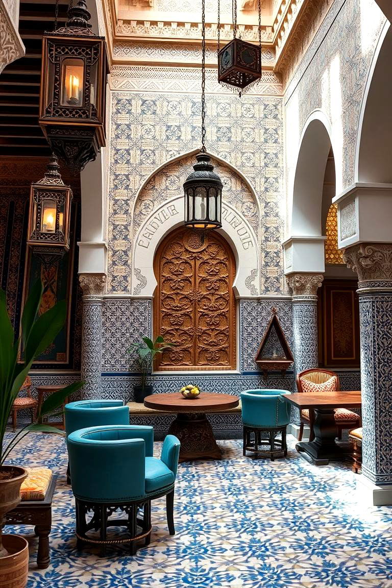 Moroccan Inspired Accents - 24 Blue and White Decor Ideas