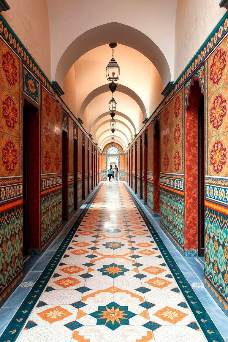 Moroccan Inspired Tile Details - 24 Boho Hallway Ideas