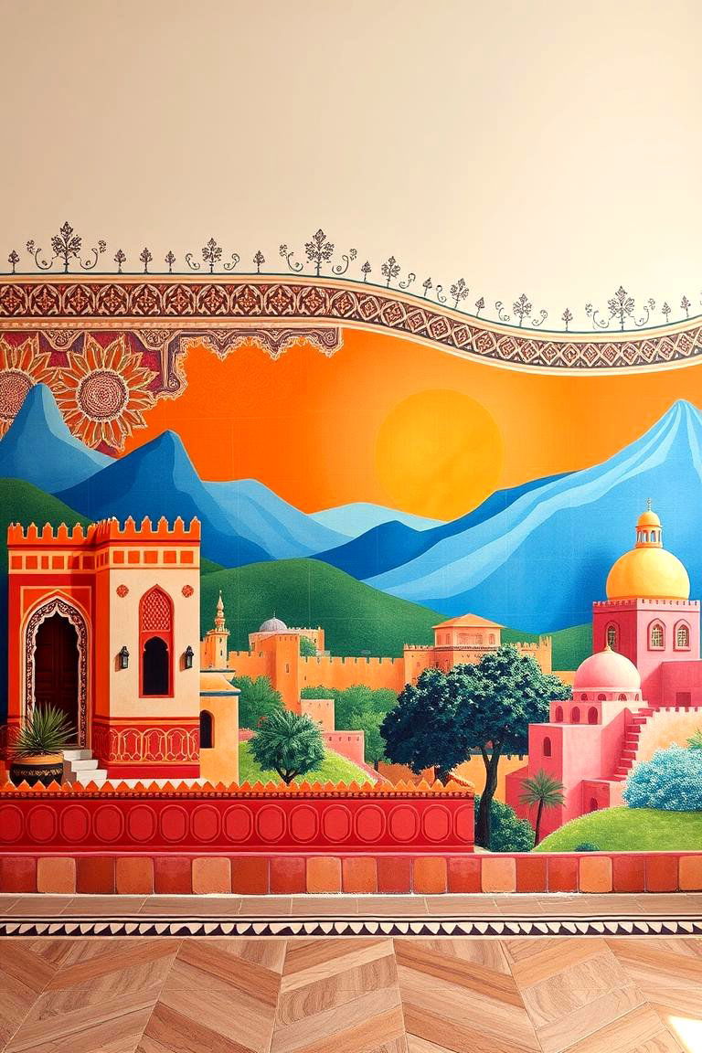 Moroccan Inspired Wall Murals - 24 Moroccan Living Room Ideas