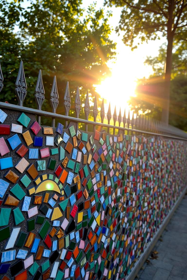 Mosaic Art Fence - 24 Fence Painting Ideas