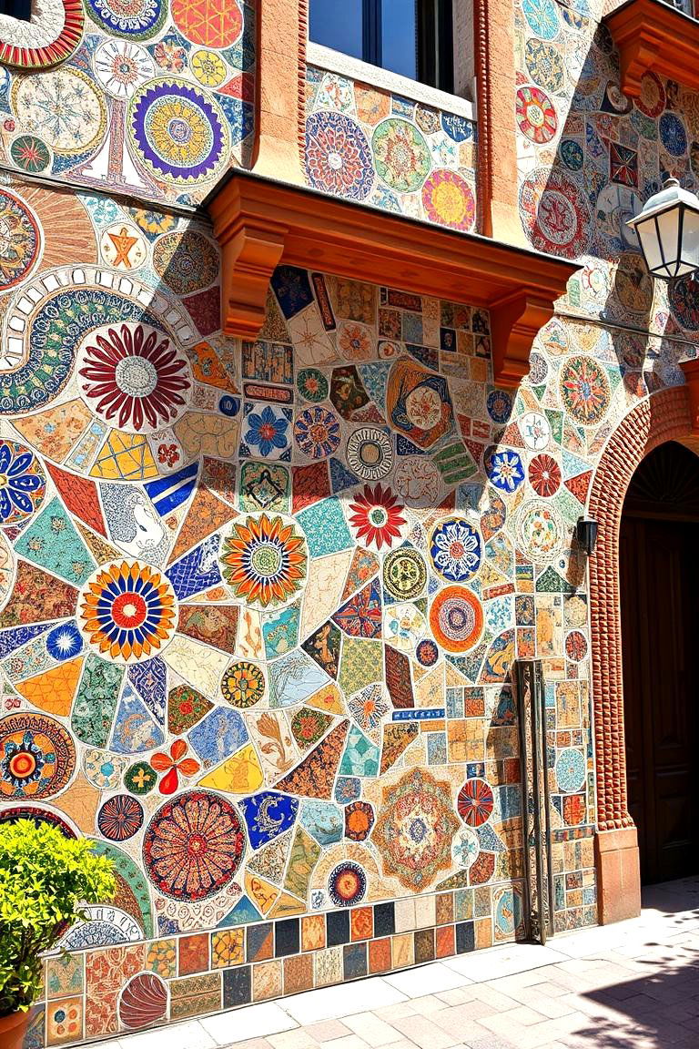 Mosaic Art Walls - 24 spanish style home exterior ideas