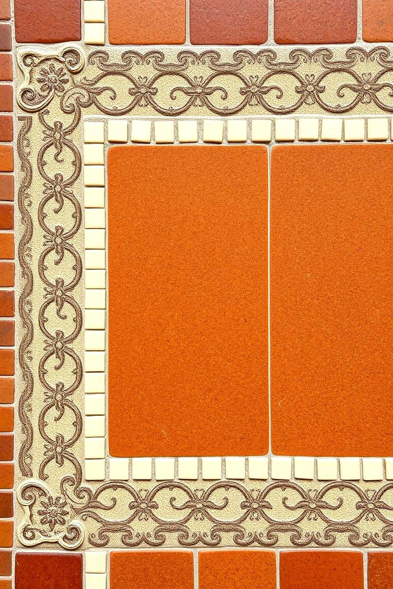Mosaic Border Terracotta Floor - 24 Terracotta Kitchen Floor Ideas
