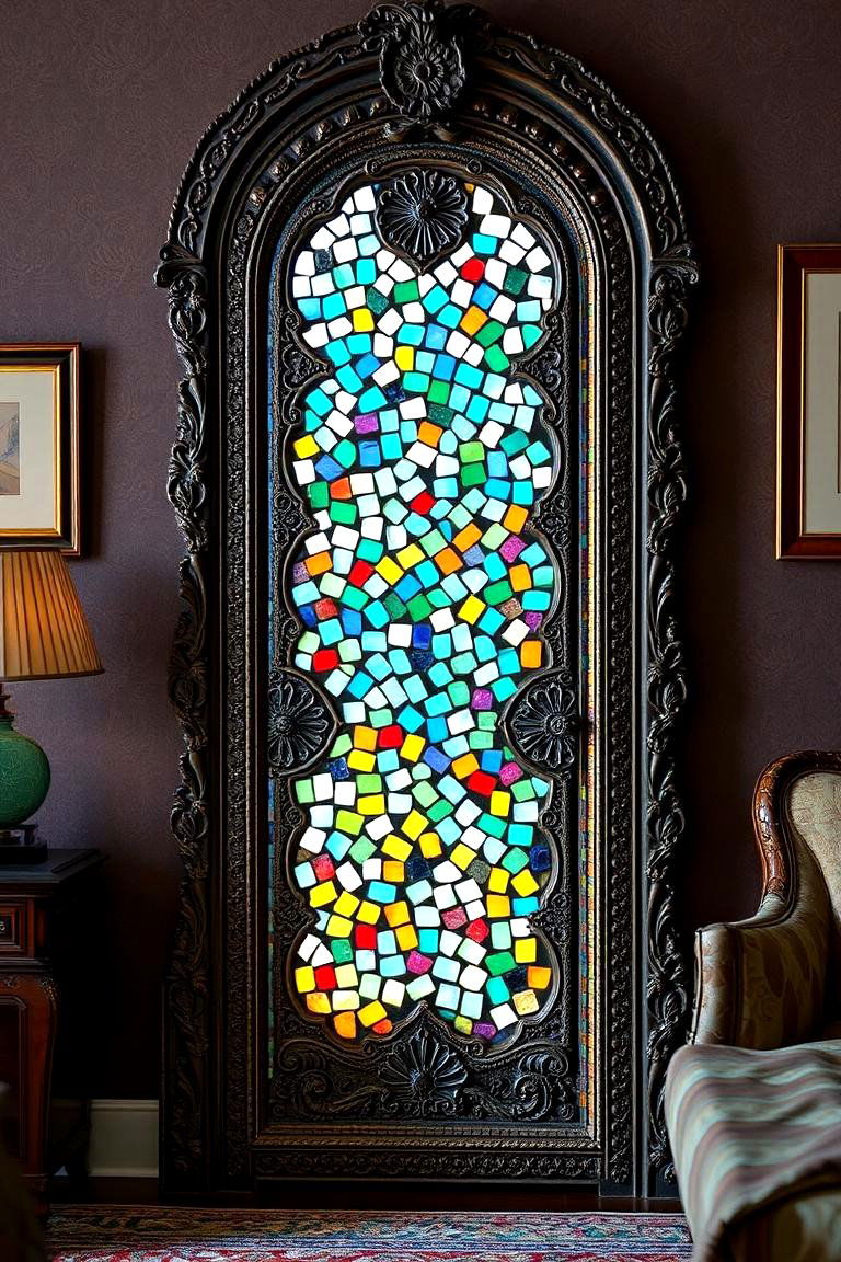 Mosaic Carved Masterpiece - 24 closet door ideas