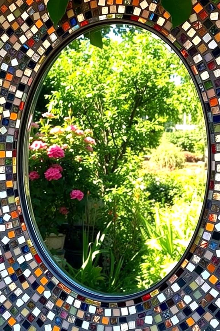 Mosaic Garden Mirror - 24 Mosaic Garden Ideas