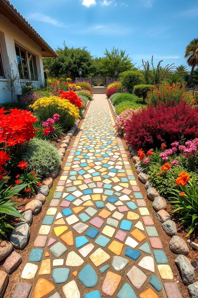 Mosaic Garden Pathways - 24 Mosaic Garden Ideas