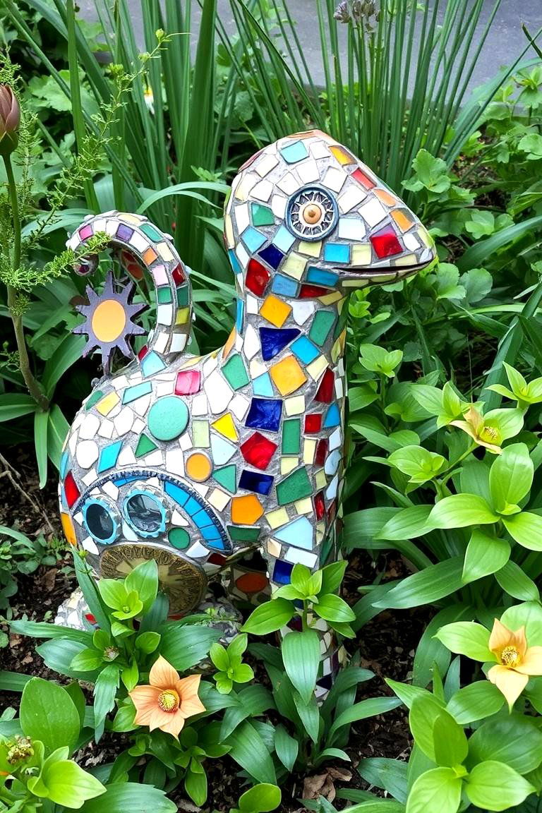 Mosaic Garden Sculpture - 24 Mosaic Garden Ideas