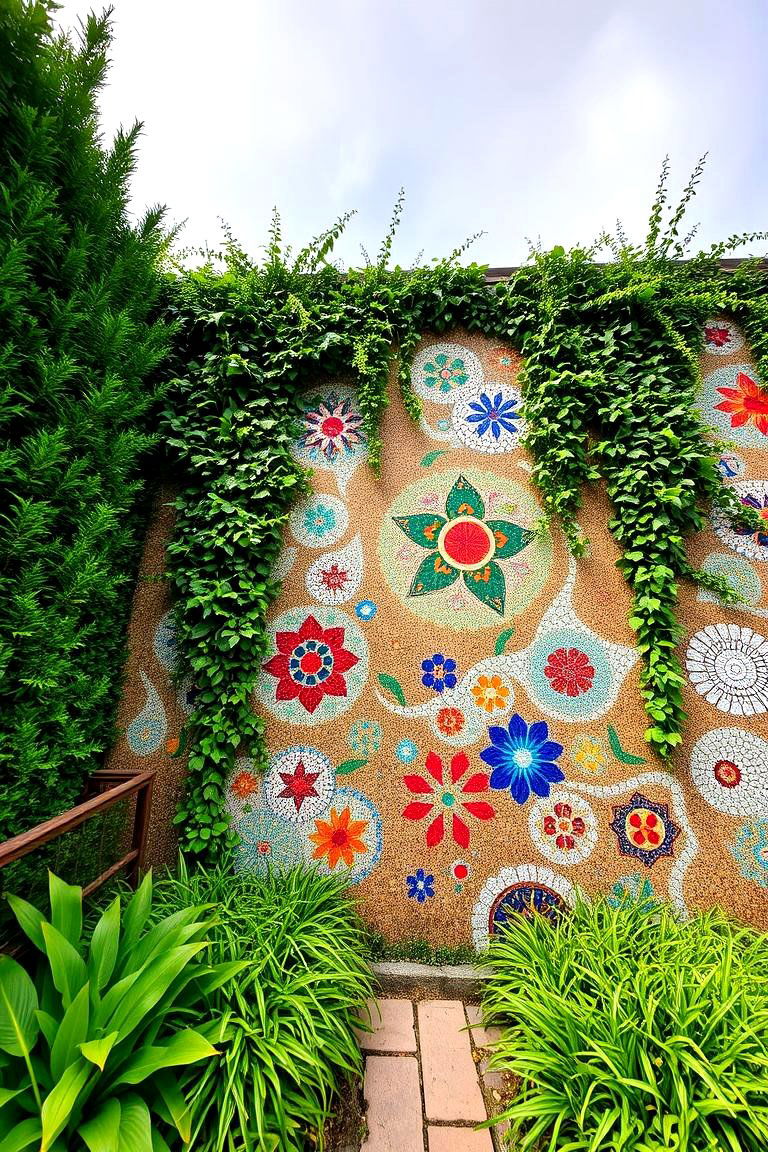 Mosaic Garden Wall - 24 Mosaic Garden Ideas