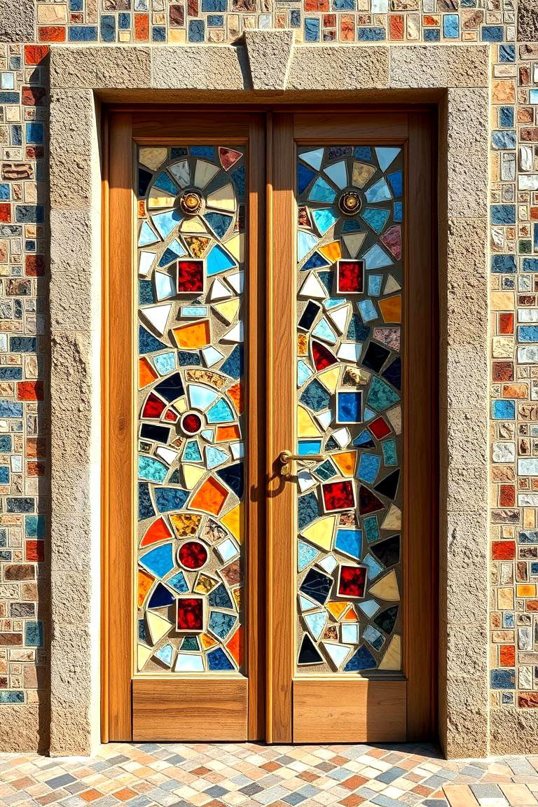 Mosaic Inspired Door Painting - 24 Door Painting Ideas
