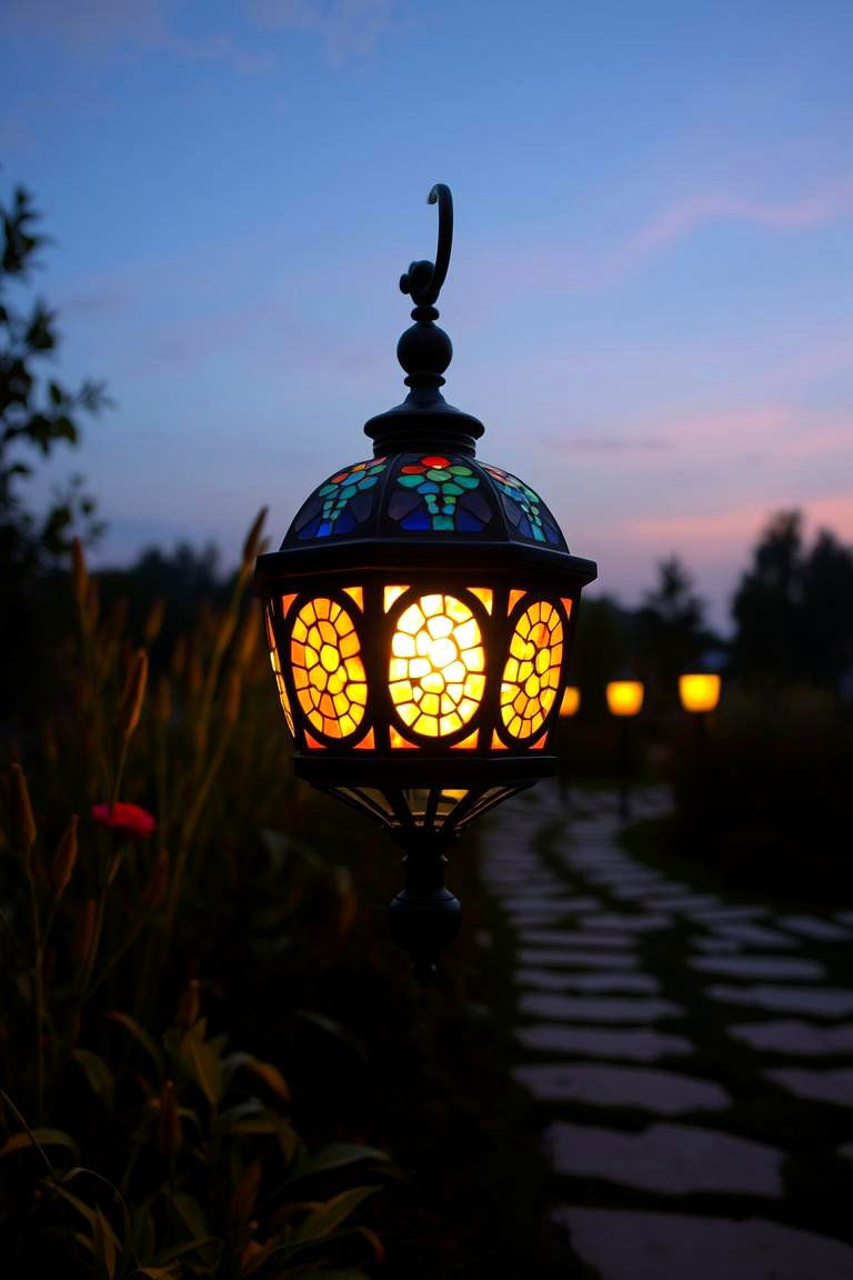 Mosaic Lanterns - 24 Mosaic Garden Ideas