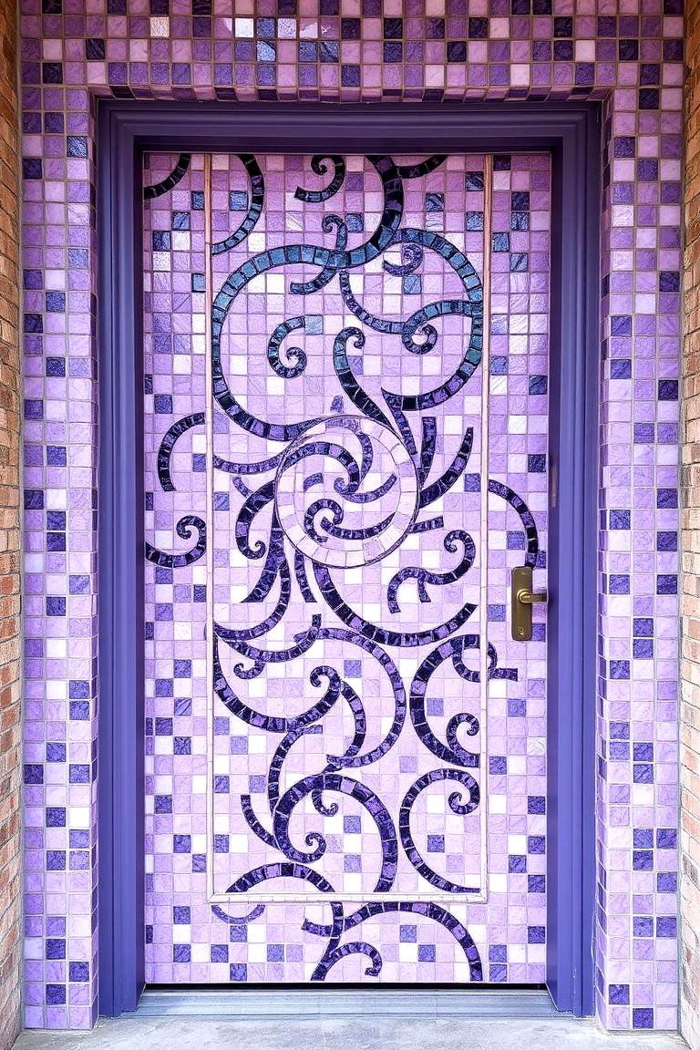 Mosaic Lavender Door Art - 24 Lavender Front Door Ideas